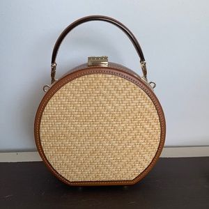 Aspinal of London raffia hat box bag